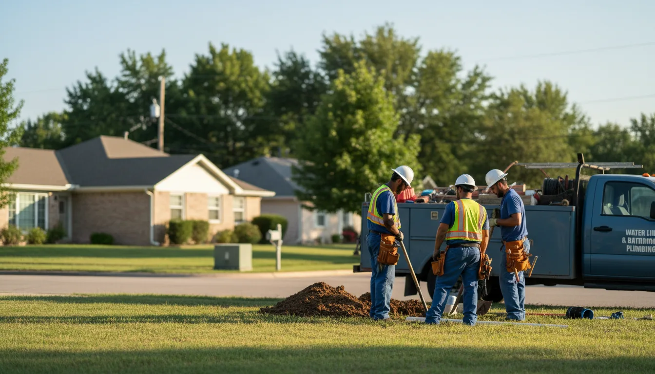 Residential water line and bathroom plumbing service in Franklin, OH